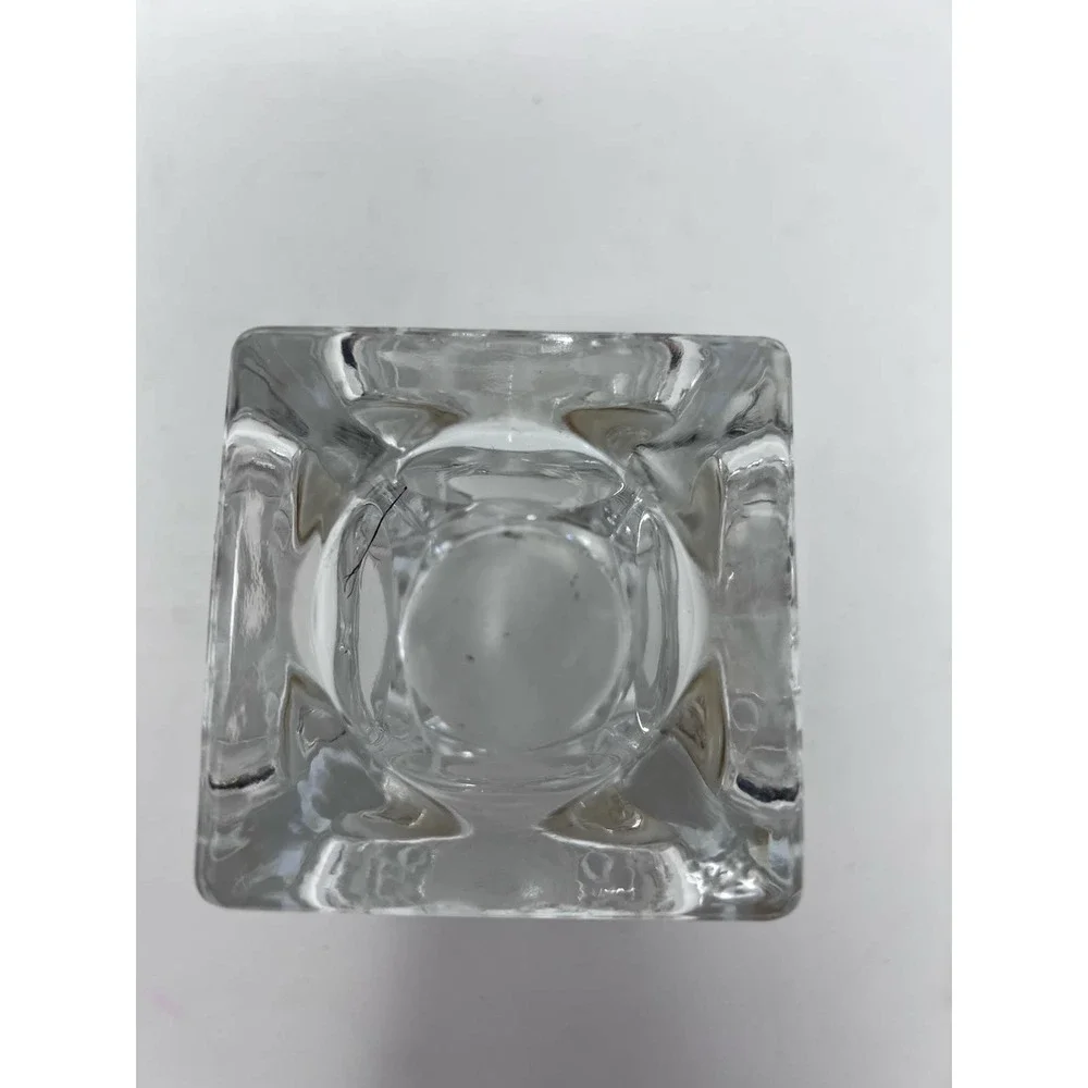 Hearts Inset‎ Clear Glass Square Votive Candle Holder 2 3/4